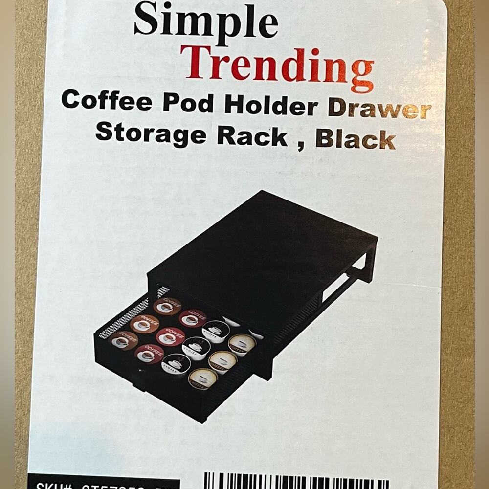 Coffee Pod Holder Drawer Storage Rack in Black